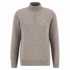 Weekend Sale Special Barbour Tainsbury Mens 1/4 Zip Jumper - Stone