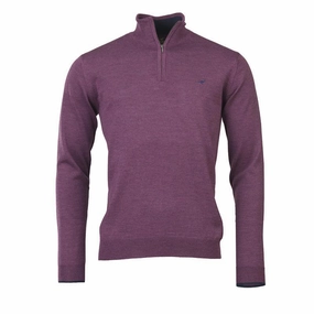 Laksen Norfolk 1/4 Zip Merino Mens Jumper - Heather Hot Item Clearance