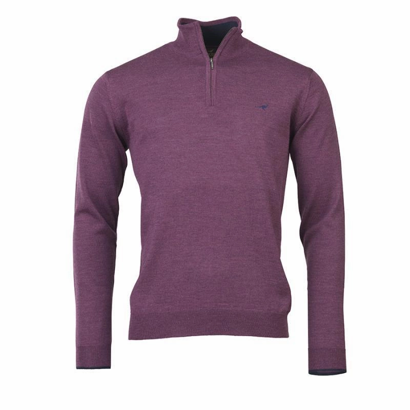Laksen Norfolk 1/4 Zip Merino Mens Jumper - Heather Shop Grab Offer Best Seller Discount