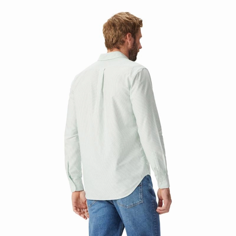 Dont Miss Hot Deals EndofWeek Deals R.M.Williams Regular Button Down Collar Mens Shirt - Green/White