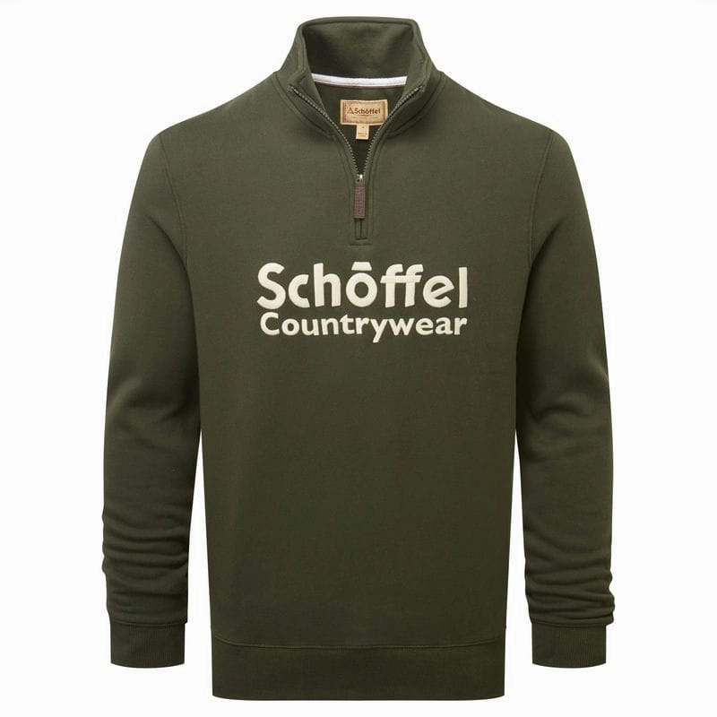 Schoffel Bude Mens 1/4 Zip Sweatshirt - Forest Big Price Drop