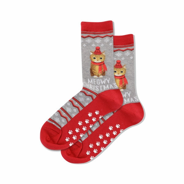 Women'S Meowy Christmas Non Skid Crew Socks Best Price Today