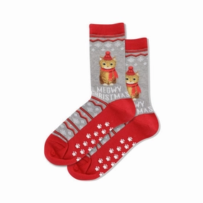 Women'S Meowy Christmas Non Skid Crew Socks Best Price Today