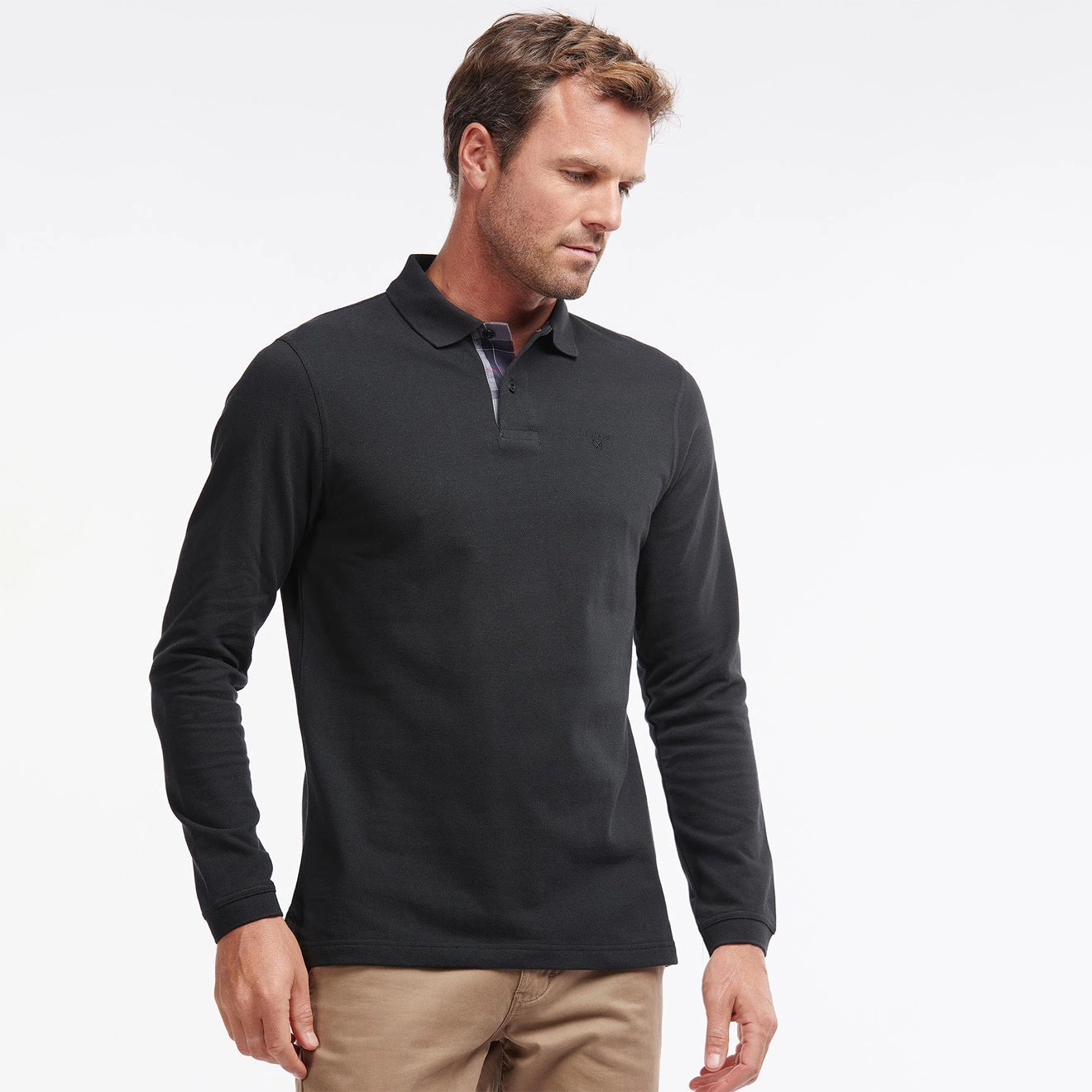 Barbour Essential L/S Polo Shirt Black Grab Todays Deal Hot Offer Frenzy