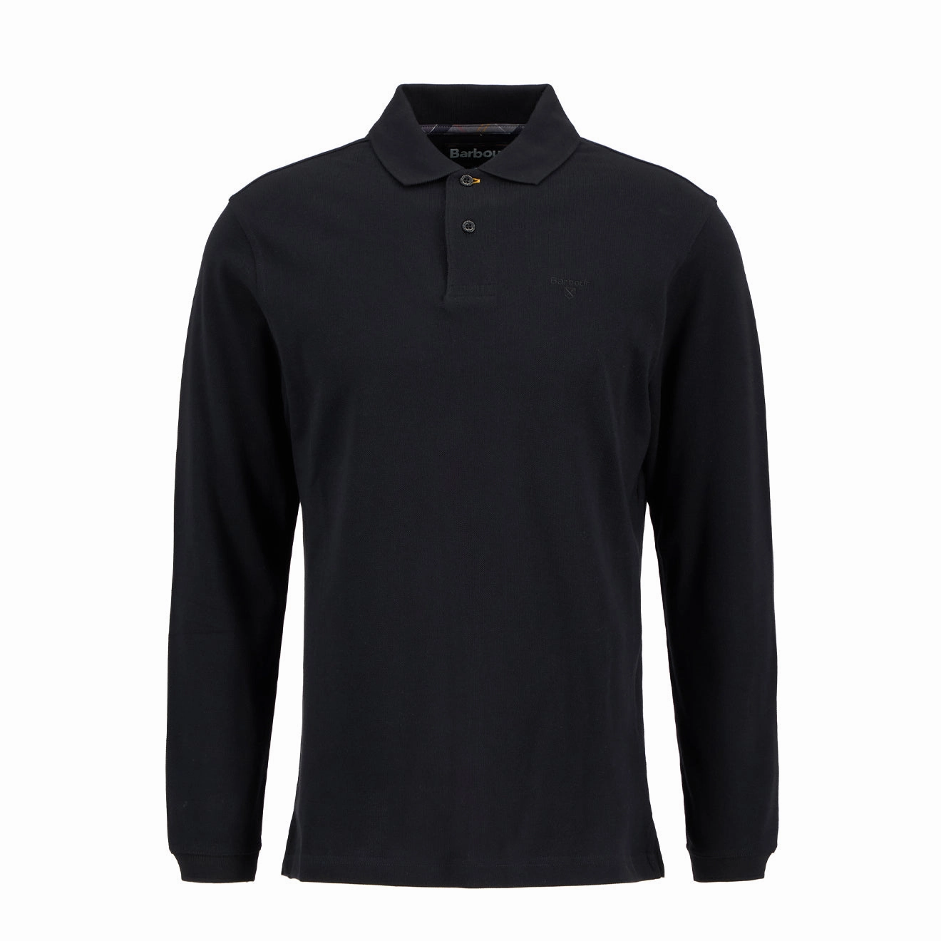 Barbour Essential L/S Polo Shirt Black Todays Trending Deals Clearance Alert Now