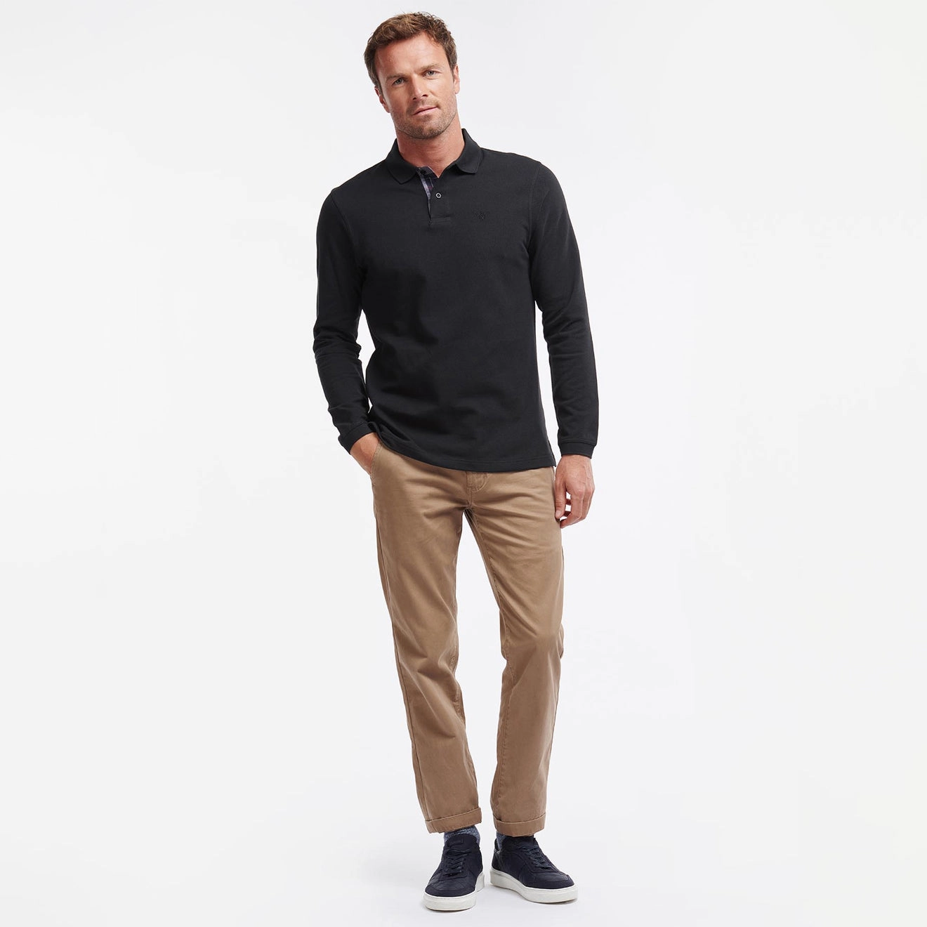 Barbour Essential L/S Polo Shirt Black Hot Offer Inside Unmissable Deal Today