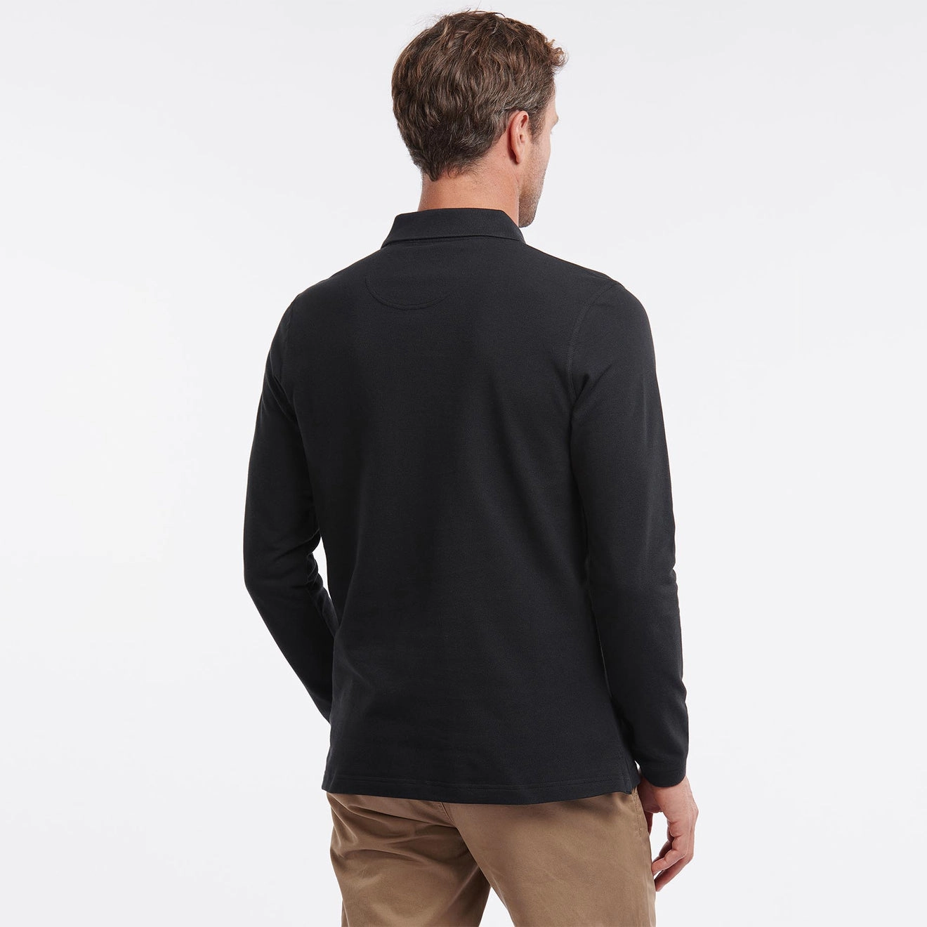 Barbour Essential L/S Polo Shirt Black Hot Offer Ending Soon Todays Hot Pick