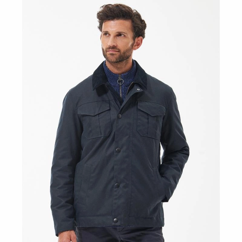 Last Chance Steal Barbour Spen Mens Wax Jacket - Navy