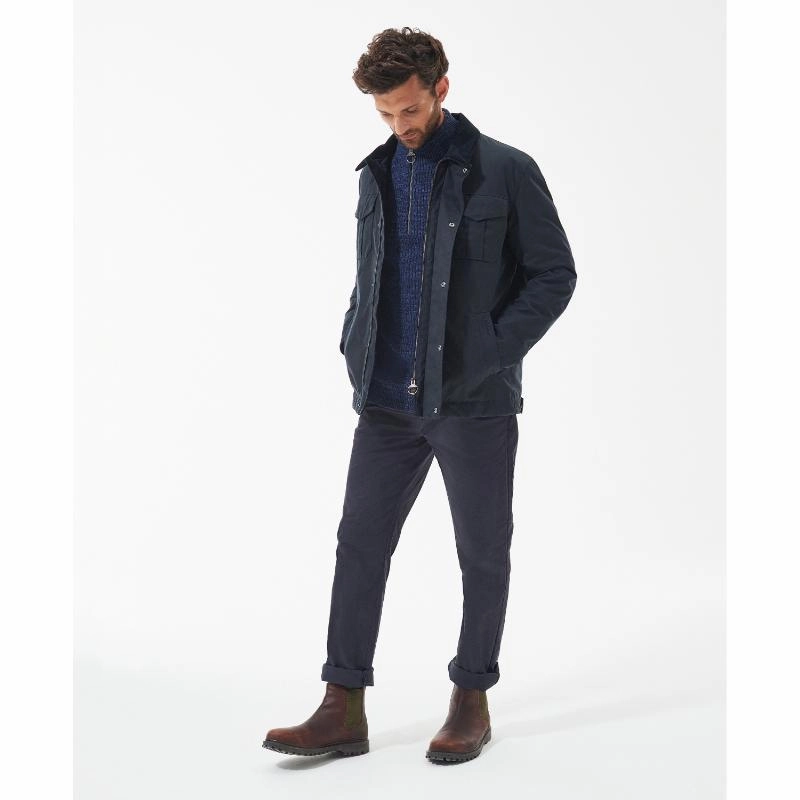 Barbour Spen Mens Wax Jacket - Navy Todays Special Picks