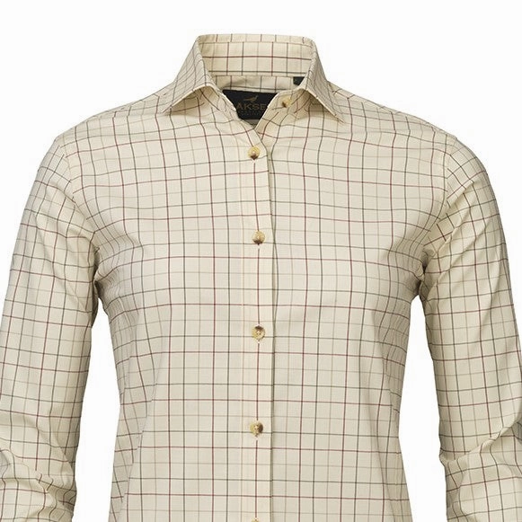 Laksen Eliza Ladies Tattersall Shirt - Loden/Wine/Camel Special Online Offer Online Exclusive Offer