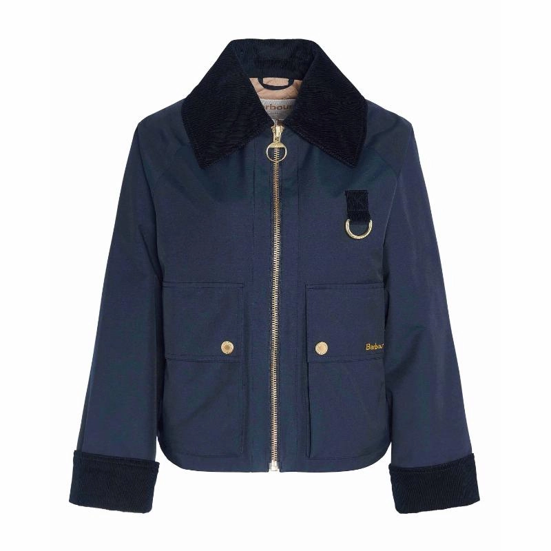 Sale Ending Soon Hot Savings Alert Barbour Nora Casual Ladies Jacket - Dark Navy/Military Brown/Dark Navy