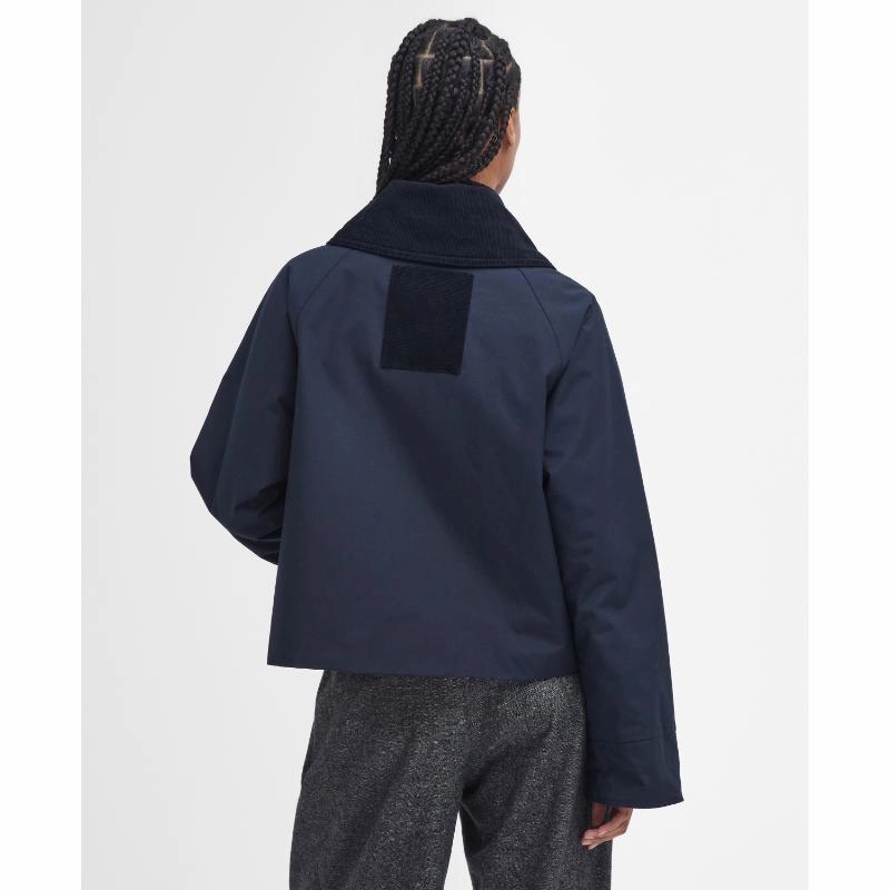 Barbour Nora Casual Ladies Jacket - Dark Navy/Military Brown/Dark Navy Shop Hot Picks Exclusive Deal Inside