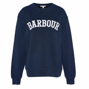 Todays Special Picks Best Seller Deal Barbour Womens Northumberland Sweatshirt Navy / Cloud