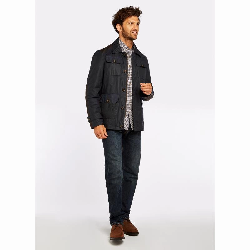 Dubarry Broadford Mens Waxed Primaloft Jacket - Navy Instant Discount