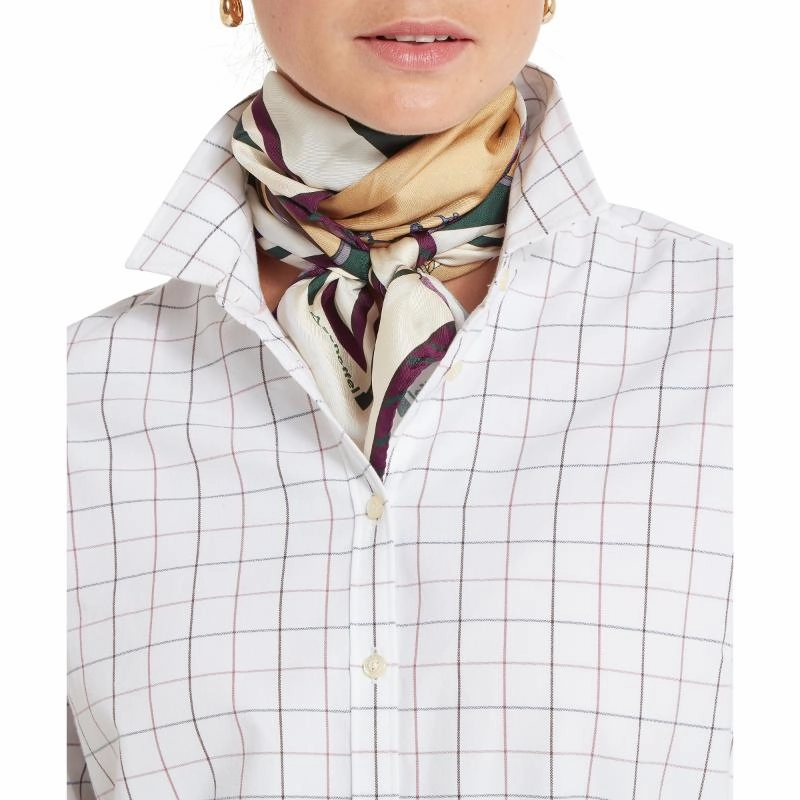 Schoffel Blakeney Ladies Shirt - Dark Mauve Tattersall Clearance Event Alert