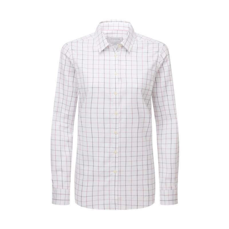 Shop Todays Picks Todays Special Savings Schoffel Blakeney Ladies Shirt - Dark Mauve Tattersall