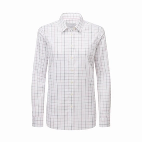 Shop Todays Picks Todays Special Savings Schoffel Blakeney Ladies Shirt - Dark Mauve Tattersall