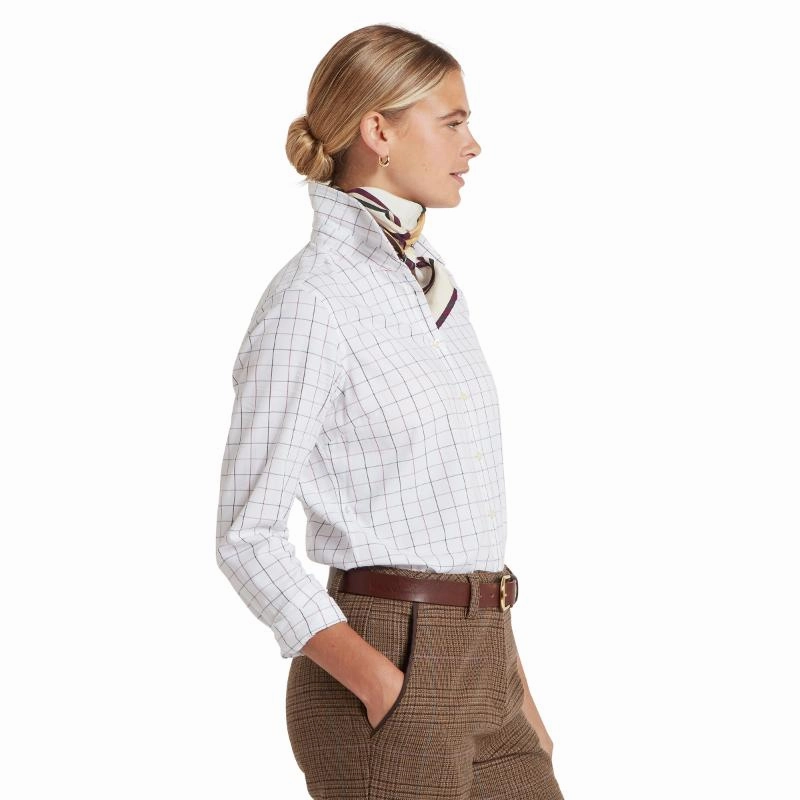 Schoffel Blakeney Ladies Shirt - Dark Mauve Tattersall Grab the Deal Now