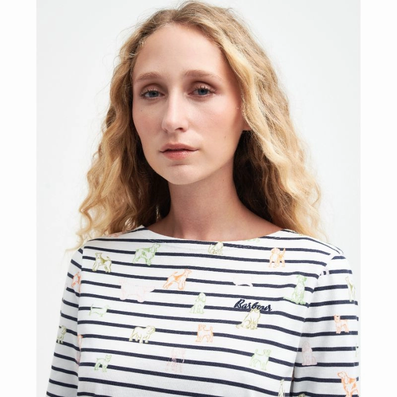 Barbour Bradley Print Ladies Long Sleeve Top - Country Print Shop Today Save
