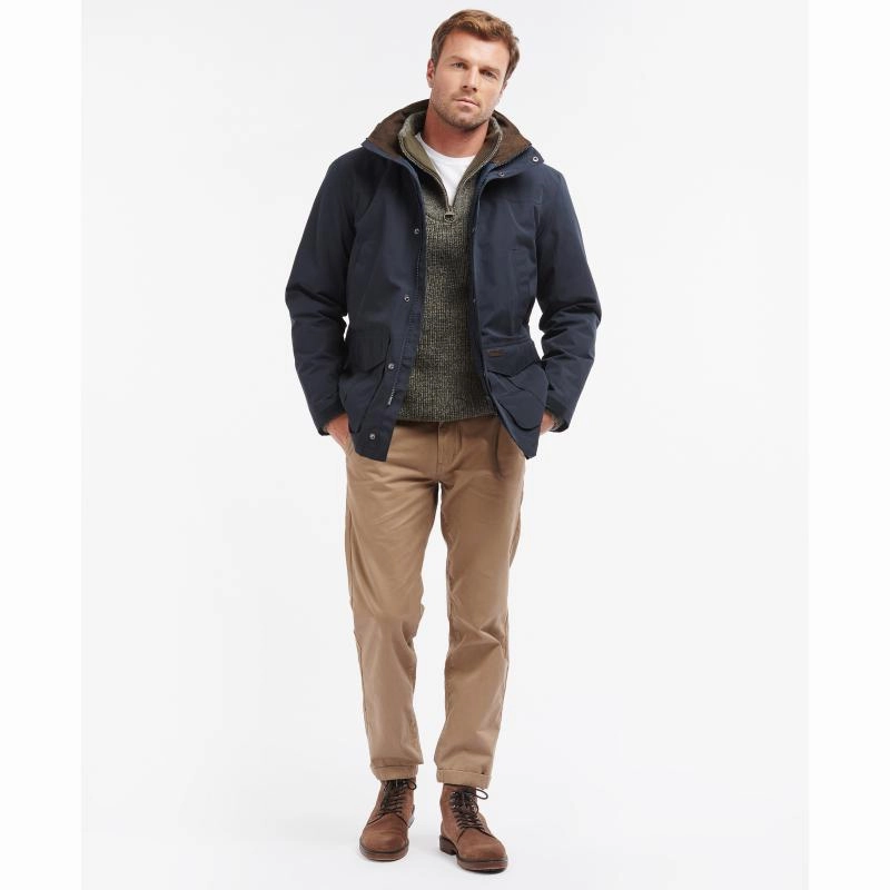 Hot Sale Alert Barbour Brockstone Mens Waterproof Jacket - Navy