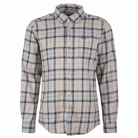 Flash Deal Alert Daily Clearance Deal Barbour Deerpark Tailored Fit Mens Shirt - Ecru