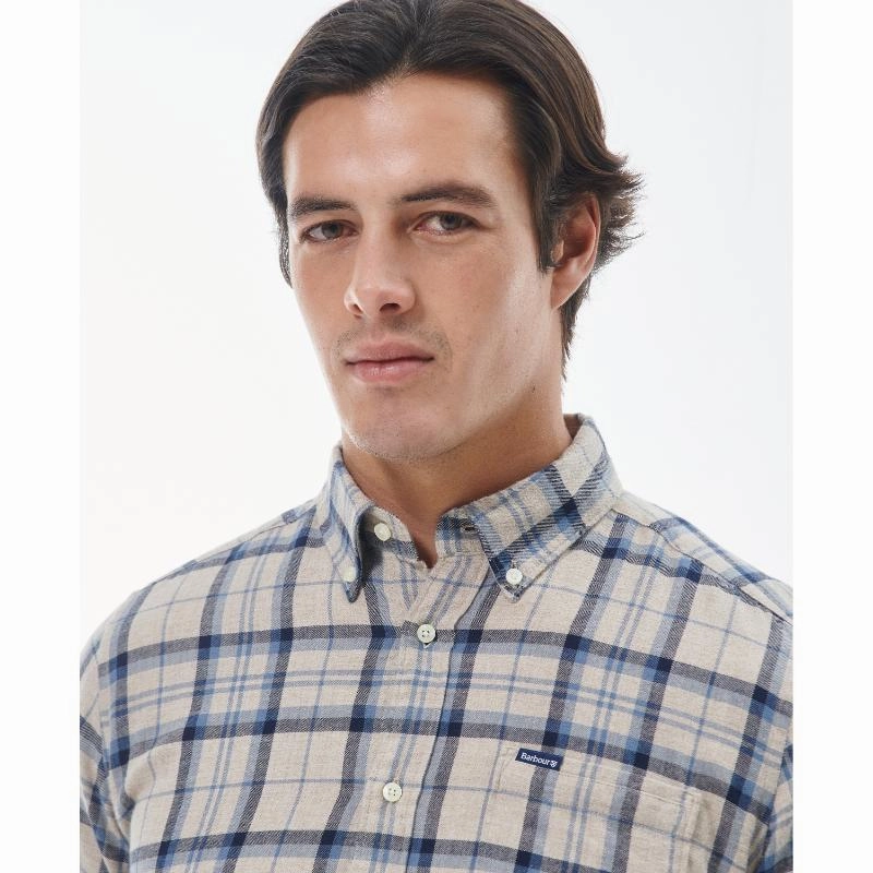 Big Savings Event Price Slash Today Barbour Deerpark Tailored Fit Mens Shirt - Ecru