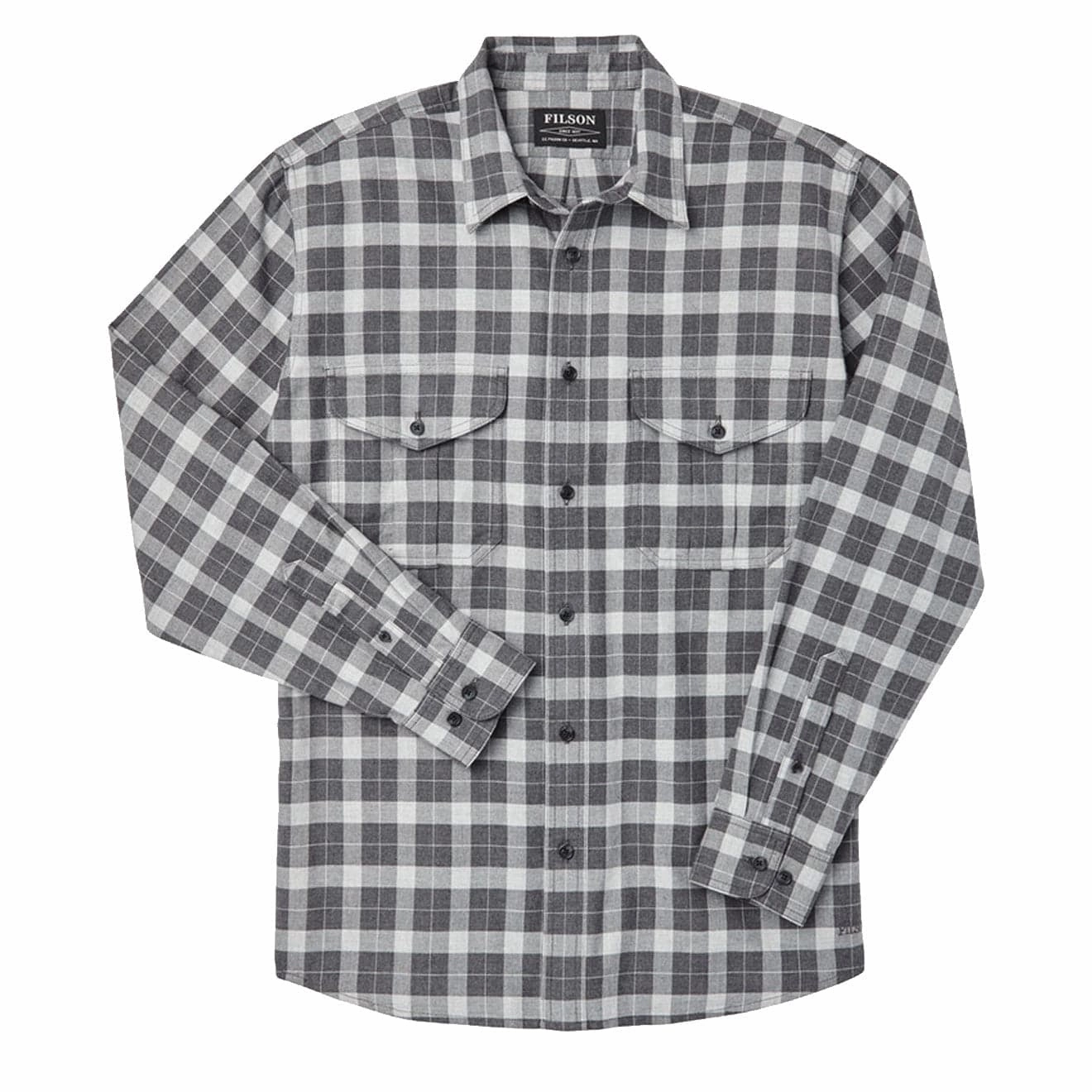 Filson Lightweight Alaskan Guide Shirt Heather Grey Plaid Clearance Blowout Shop Grab Savings