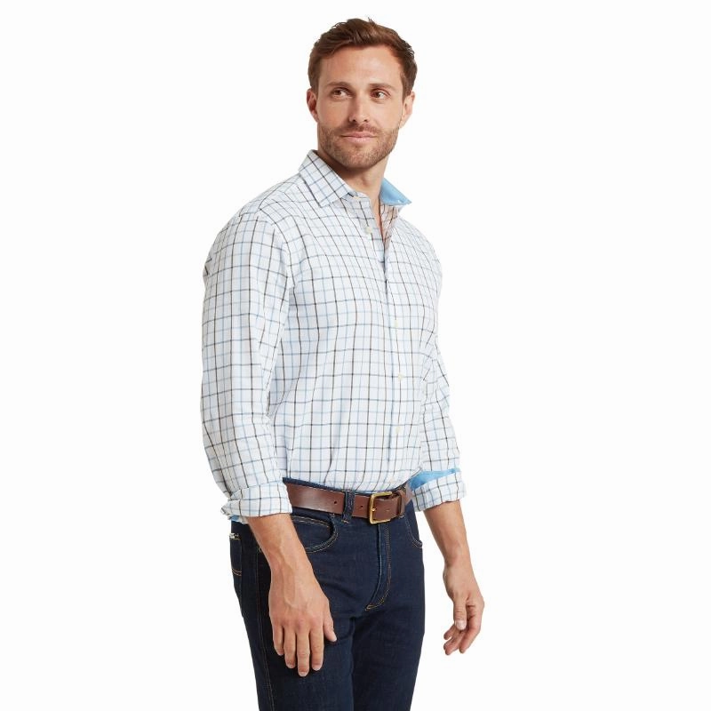 Schoffel Baconsthorpe Tailored Mens Shirt - Mountain Blue Today Only Hot Sale Shop Smart Deals