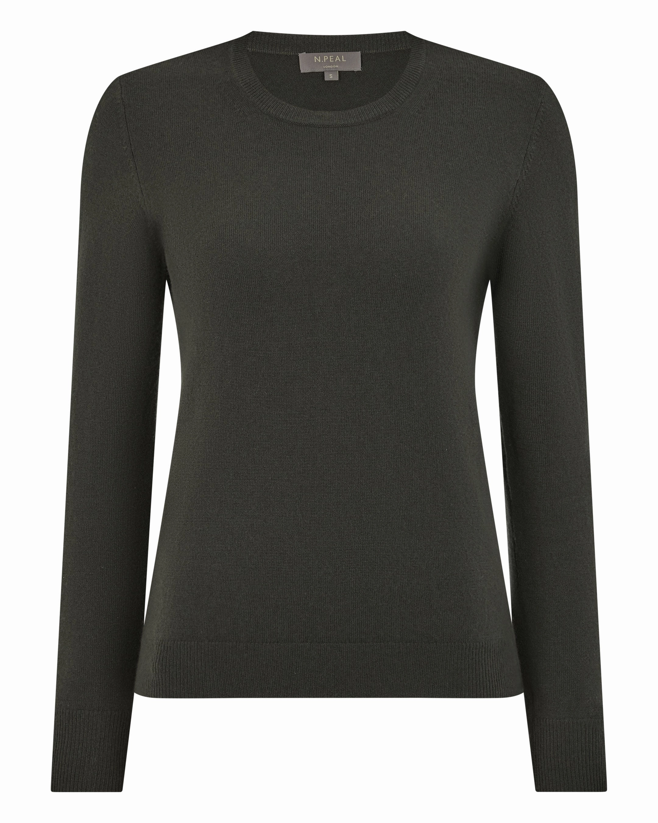 Women'S Evie Classic Round Neck Cashmere Jumper Arabica Khaki Green Price Drop Today Best Price Today
