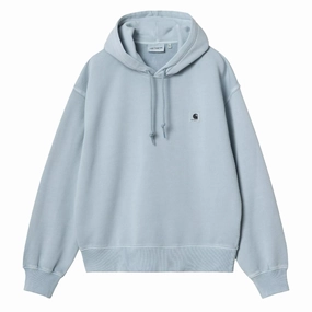 Daily Hot Deal Carhartt Wip Womens Hooded Nelson Sweat Dusty Ice Garment Dyed