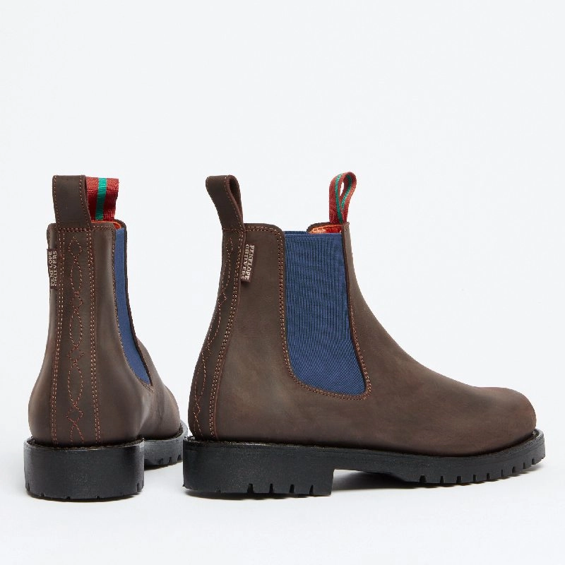 Penelope Chilvers Nelson Ladies Leather Ankle Boot - Brown/Blue Instant Savings Inside Limited Stock Alert