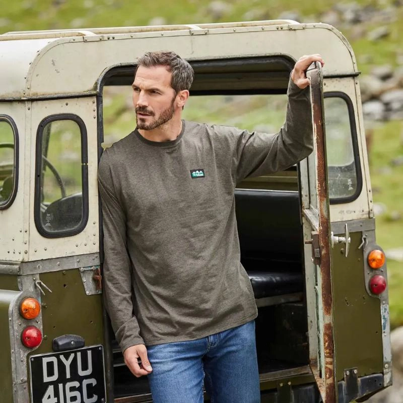 Ridgeline Baseline Long-Sleeve Mens Top - Light Bark Marl Hot Pick Deal
