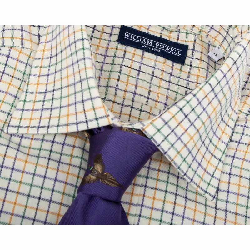 Flash Sale Alert Today Only Steal William Powell Cotton Tattersall Mens Shooting Shirt - Purple Check
