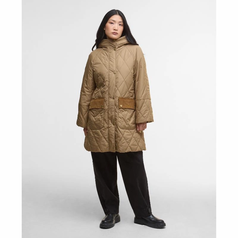Barbour Elspeth Ladies Quilted Jacket - Military Brown/Ancient Tartan Dont Miss Big Savings Special Price Offer