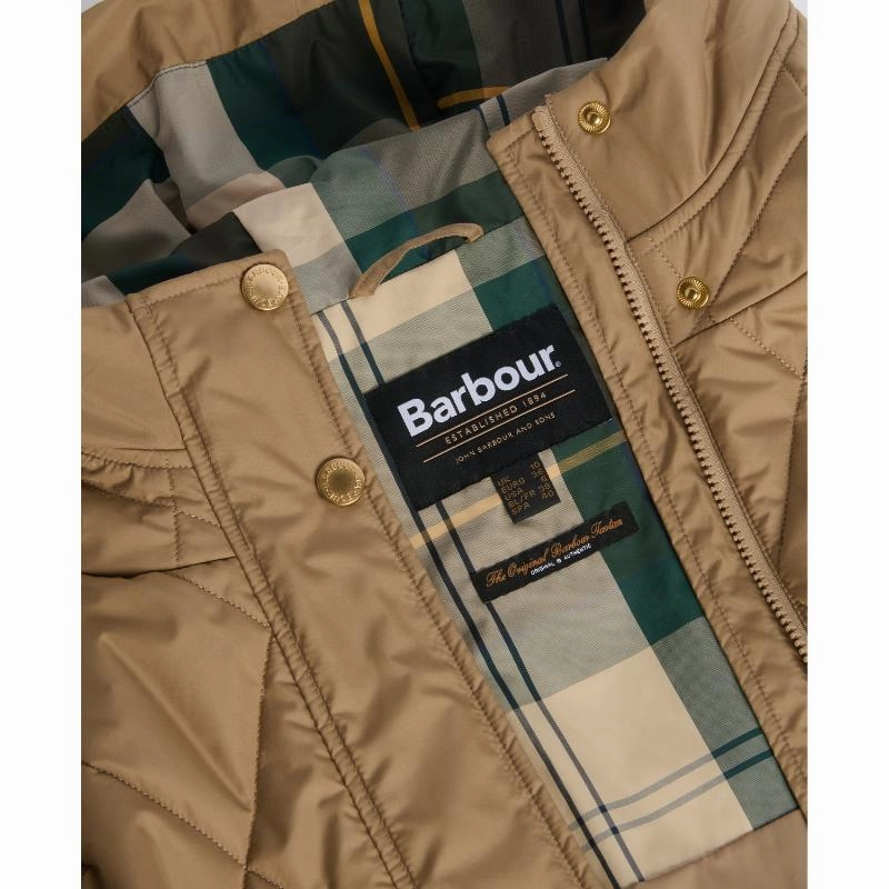 Barbour Elspeth Ladies Quilted Jacket - Military Brown/Ancient Tartan Special Occasion Discount