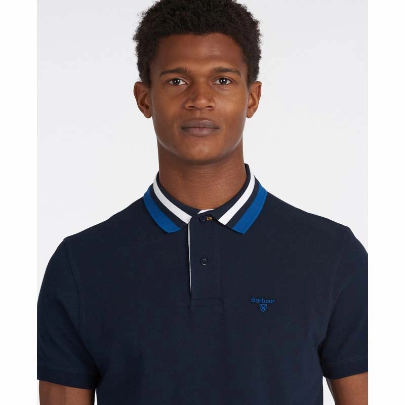 Barbour Hawkeswater Tipped Mens Polo Shirt - Navy Trending Hot Picks