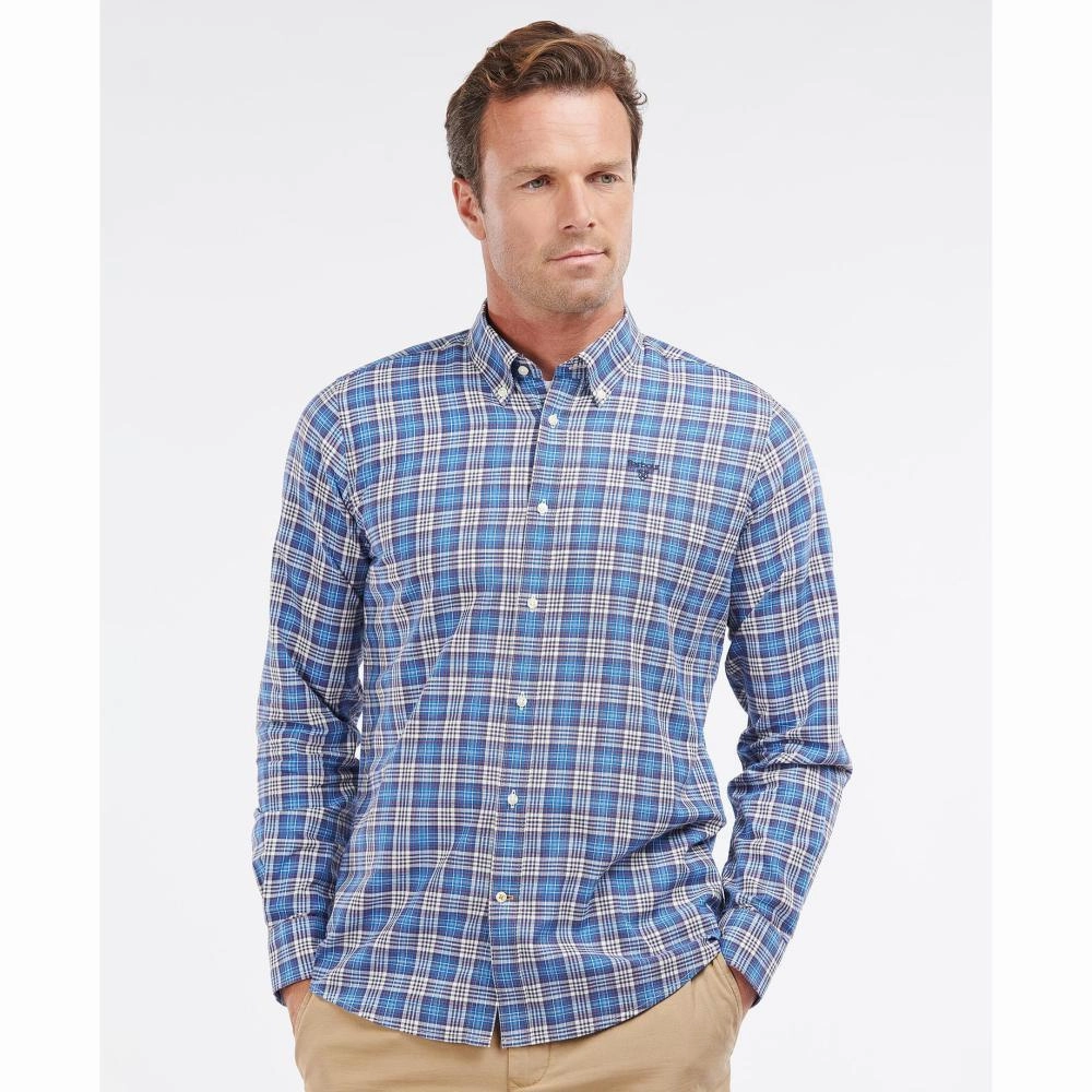 Barbour Spillman Mens Shirt - Blue Deal of the Day Flash Deal Today