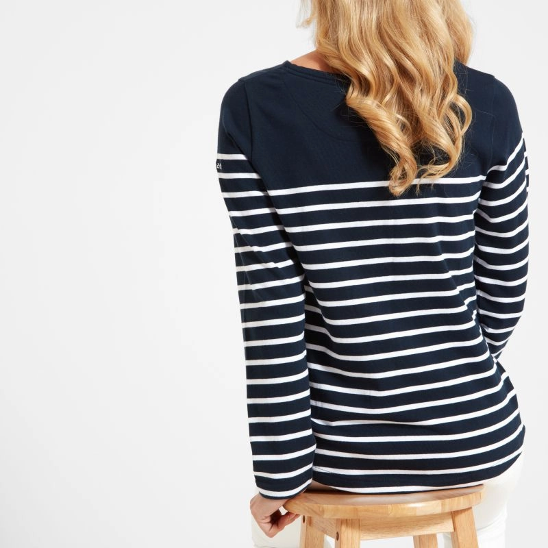Shop Todays Picks Limited Stock Deals Schoffel Beauport Ladies Top - Navy Stripe