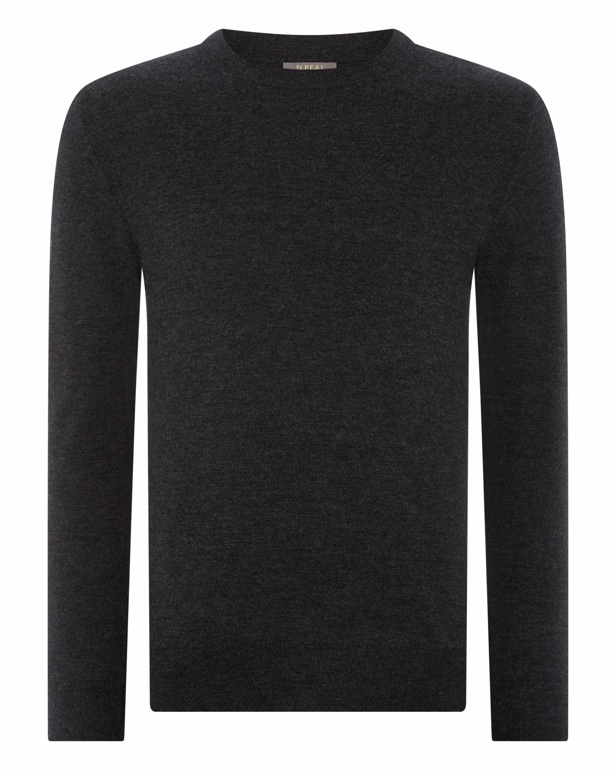 Men'S Covent Fine Gauge Cashmere Round Neck Jumper Dark Charcoal Grey Best Seller Discount