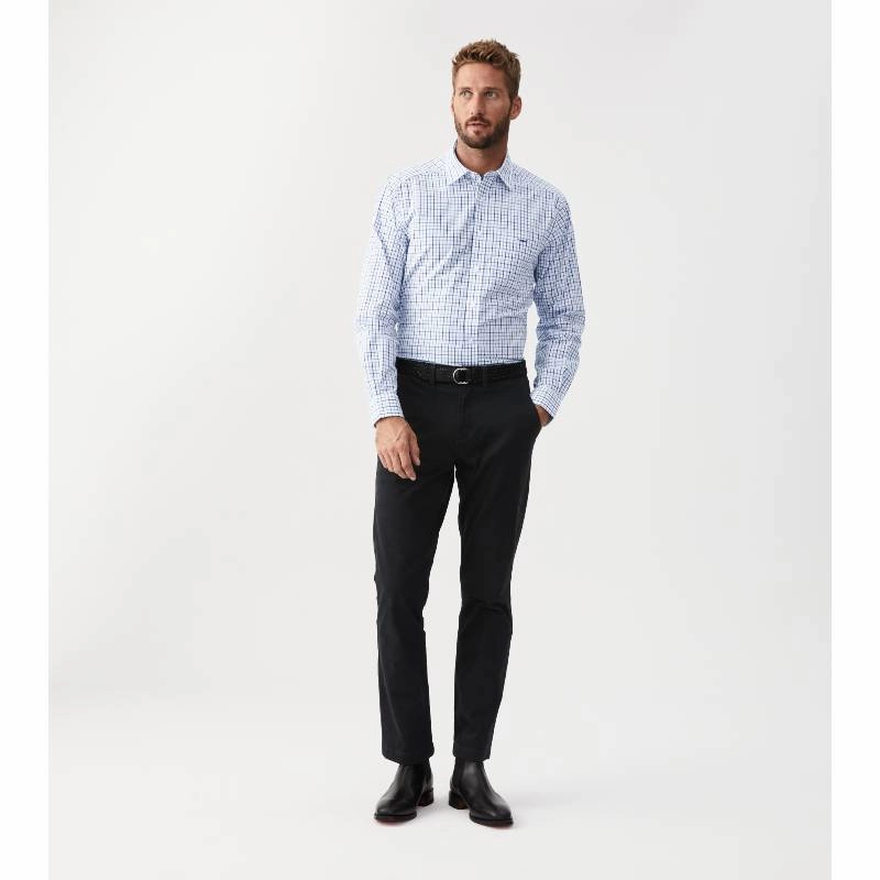 R.M.Williams Collins Mens Shirt - Pale Blue/White/Navy Special Occasion Discount Shop Hot Picks