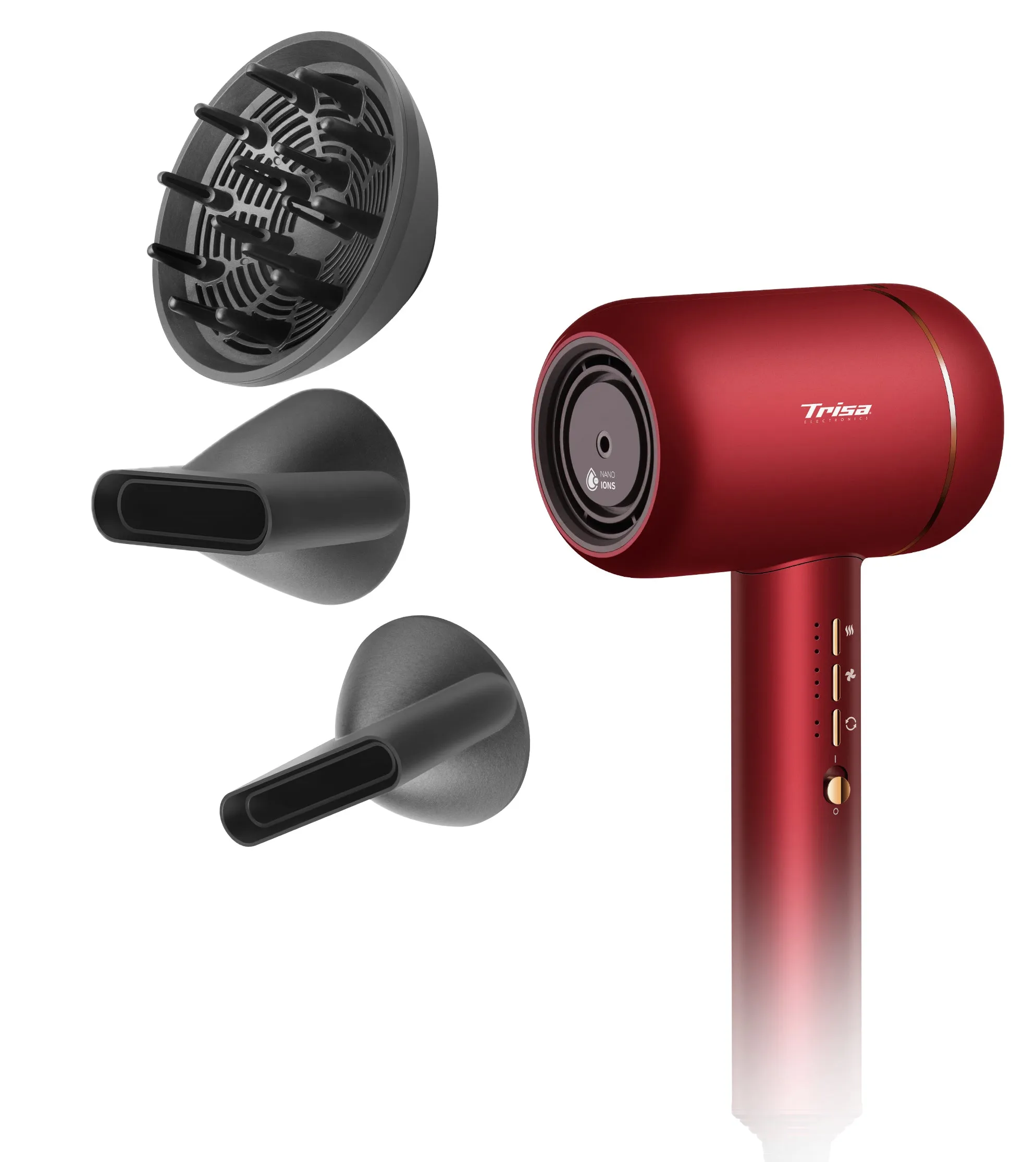 Trisa Hair Dryer Ultra Ionic Pro, 1800 Watts, Red