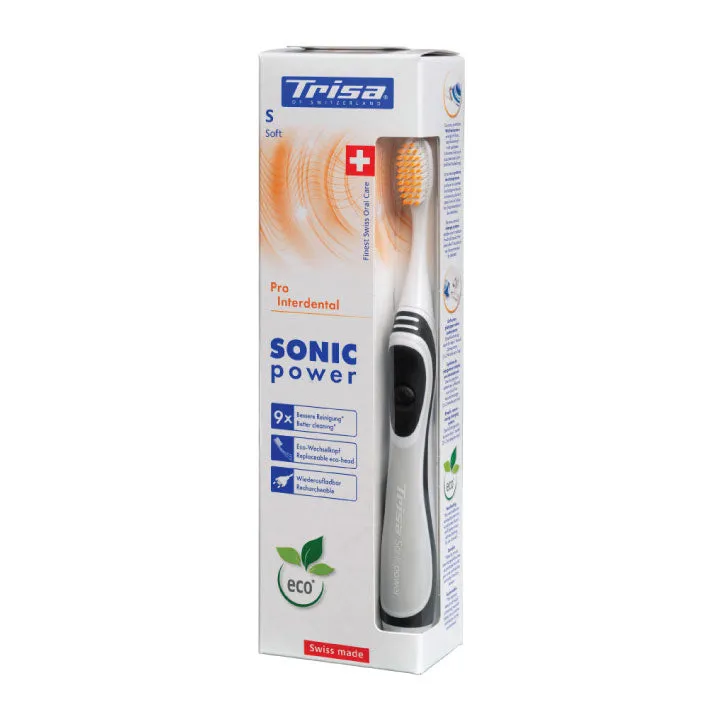 Trisa Toothbrush Sonic Power Battery Pro, Interdental Soft Display, Multi Color