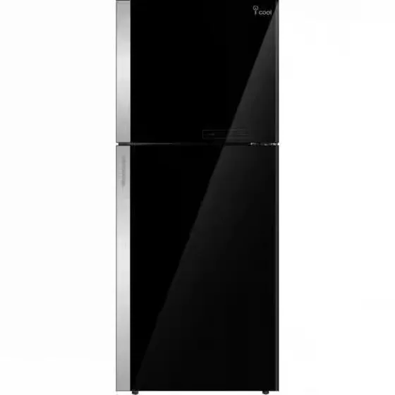 Unionair Top Mount Refrigerator, Two doorNo frost, 545Lit, Black Glass with Silver