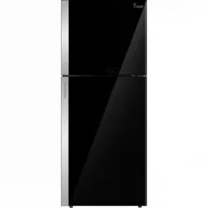 Unionair Top Mount Refrigerator, Two doorNo frost, 545Lit, Black Glass with Silver