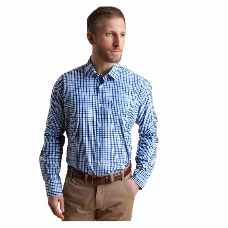 Barbour Holker Regular Fit Mens Shirt - Blue Instant Deal Today Exclusive Online Discount