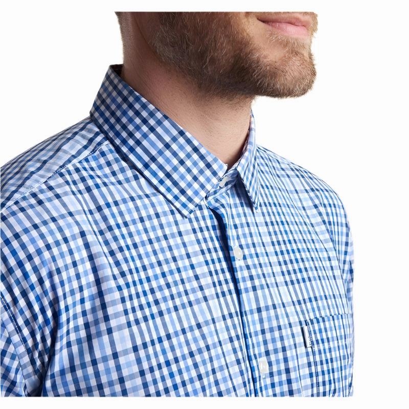 Barbour Holker Regular Fit Mens Shirt - Blue Today Only Offer Save More Now