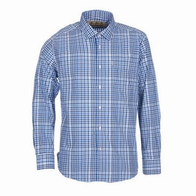 Barbour Holker Regular Fit Mens Shirt - Blue Limited Edition Offer Steal the Deal Now