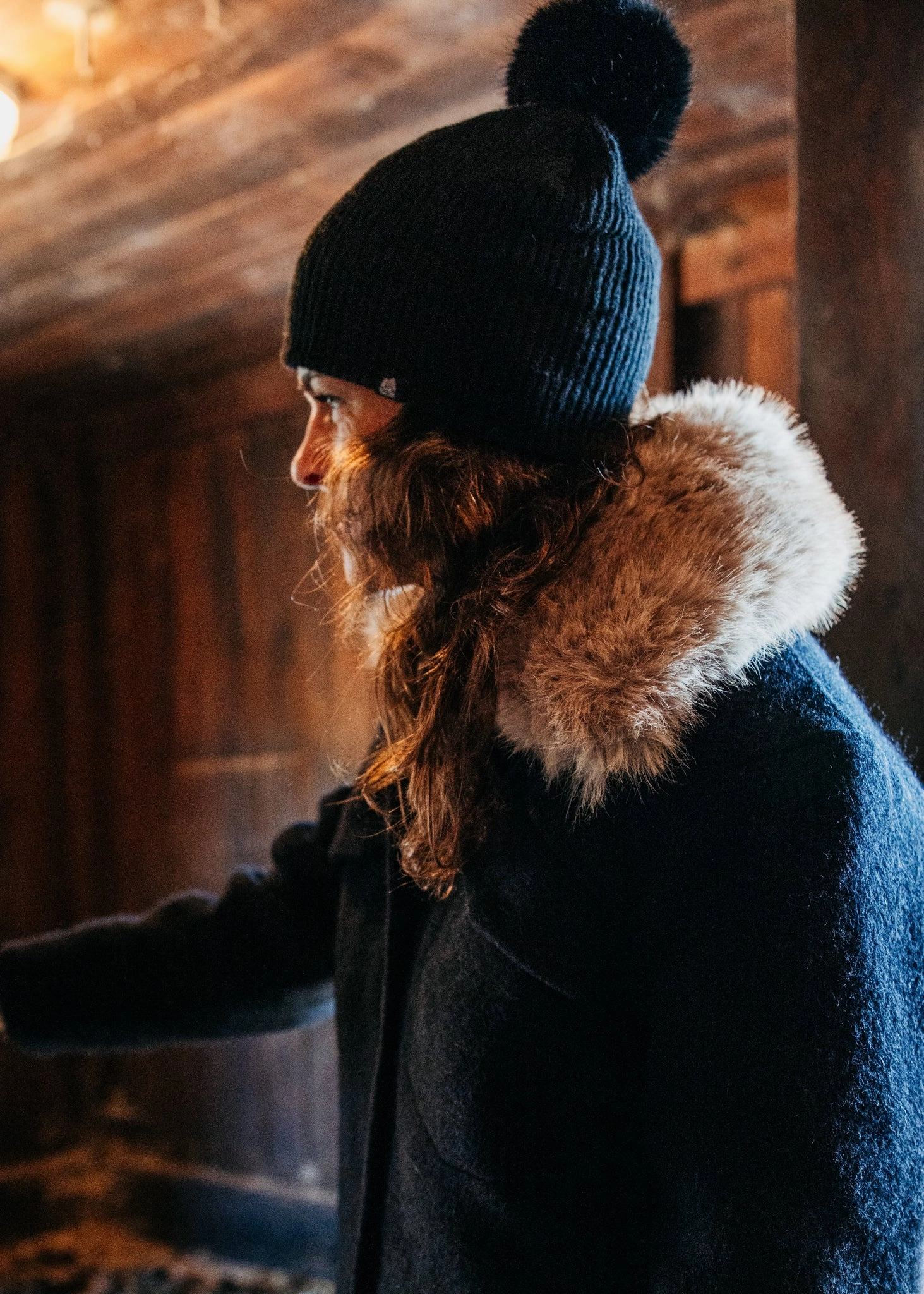 Chunky Rib Midi Faux Fur Pom Beanie Dont Miss Hot Deals