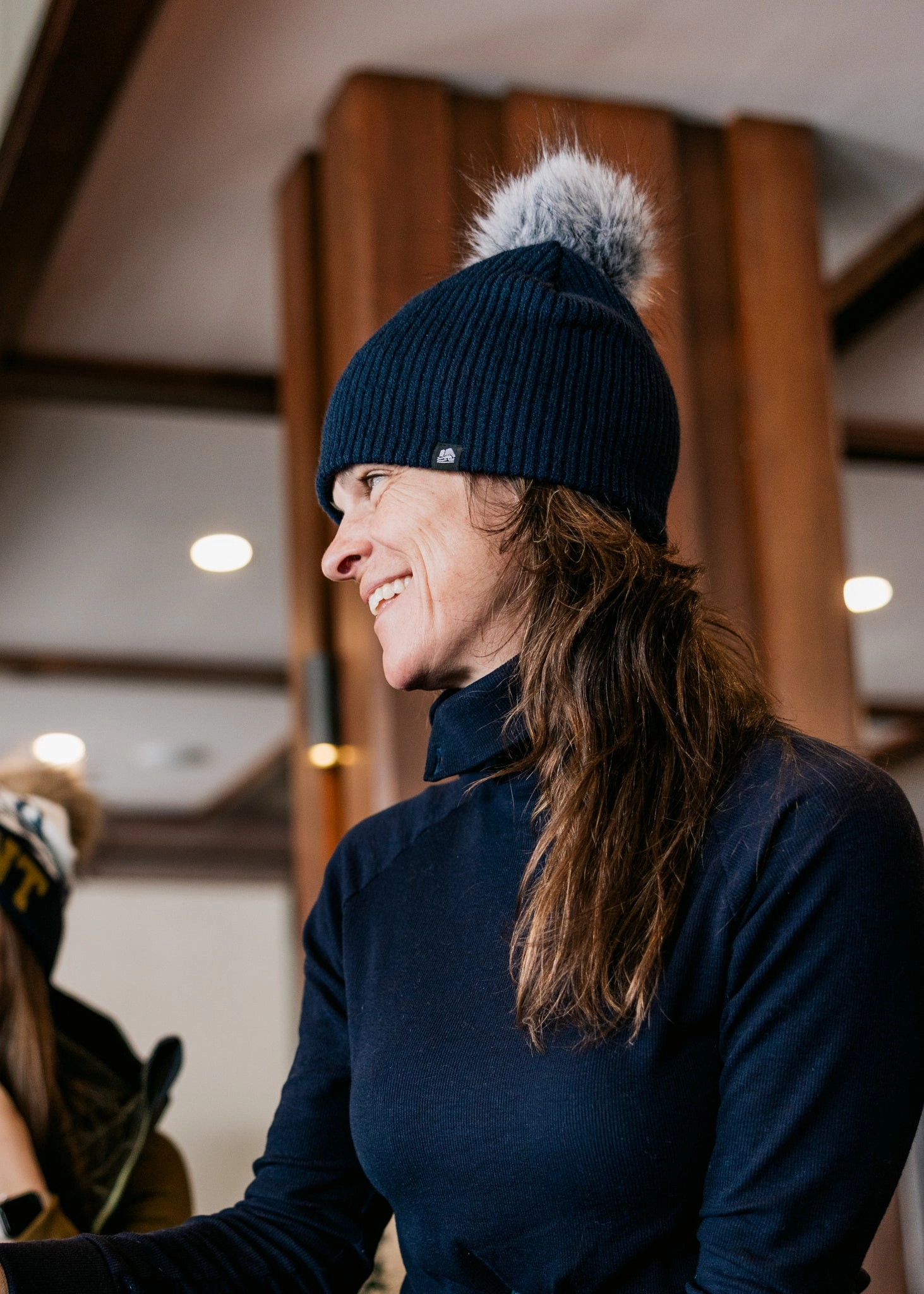Instant Hot Deal Chunky Rib Midi Faux Fur Pom Beanie