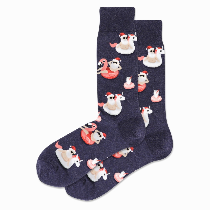 Shop Today Save Men'S Pool Float Santa Crew Socks